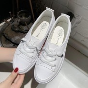 xả hàng thanh lý sz 35_ Giầy thể thao nữ/ slip on nữ dây rút hè 2021 lót có chữ_ sẵn hàng